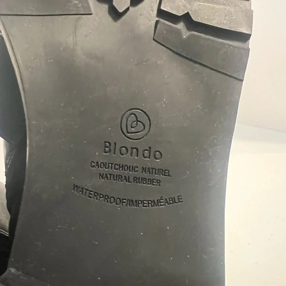 Blondo Camila Waterproof Black Leather Triple Buckle Moto Boots 9 - Picture 9 of 12